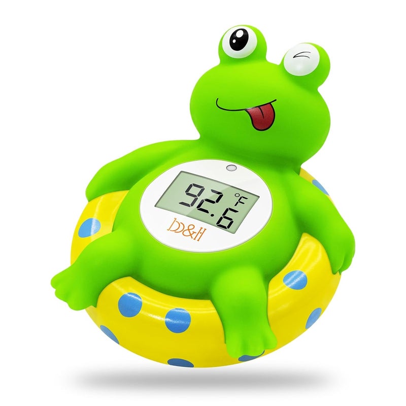 BH Baby Bath Thermometer Frog - Easy to Read Display | BPA-Free| Fahrenheit or Celsius | Digital Water Temperature Thermometer for Newborns & Infants, Safe Floating Bath Toy - Image 1